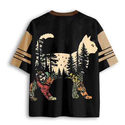 Baddiecat Boho Cat Plants Mesh Jersey