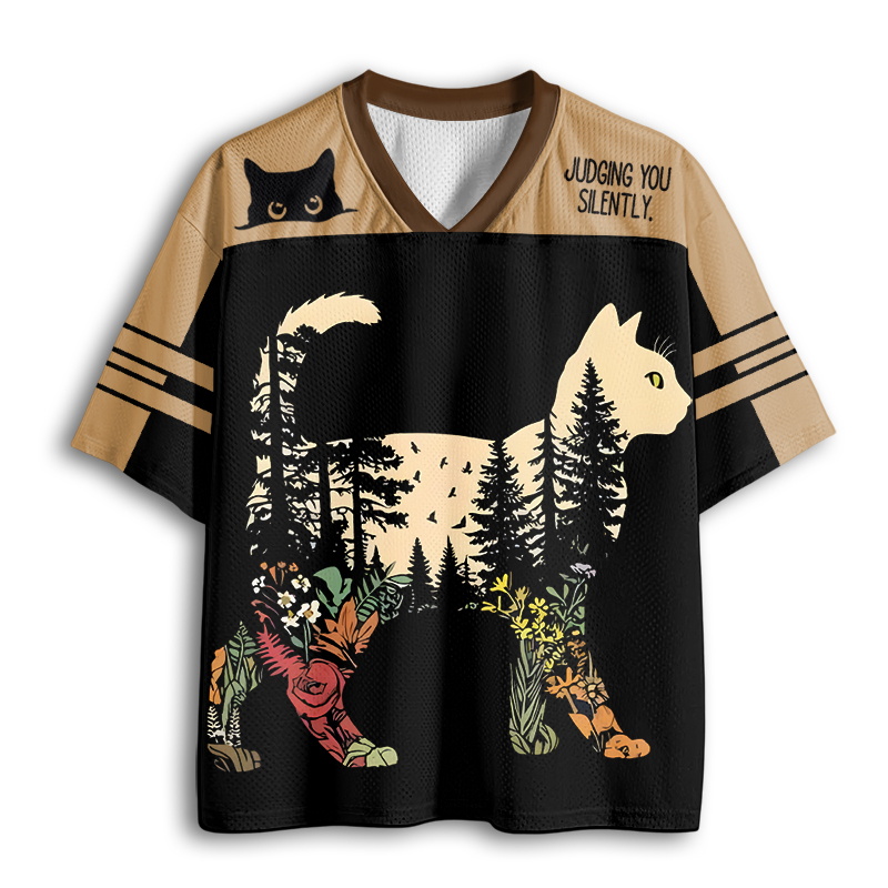 Baddiecat Boho Cat Plants Mesh Jersey