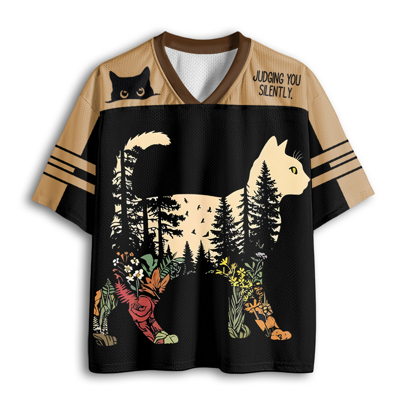 Baddiecat Boho Cat Plants Mesh Jersey