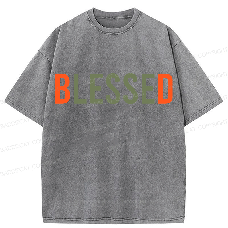 Baddiecat Blessed Washed T-shirt