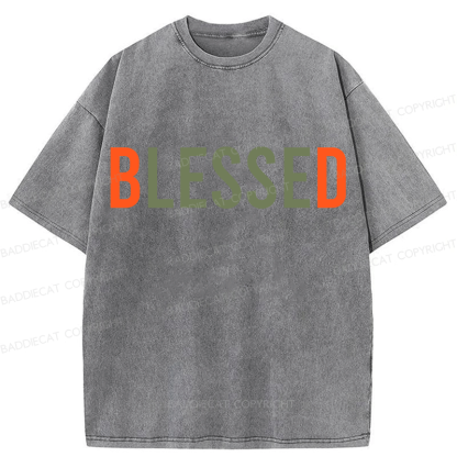 Baddiecat Blessed Washed T-shirt