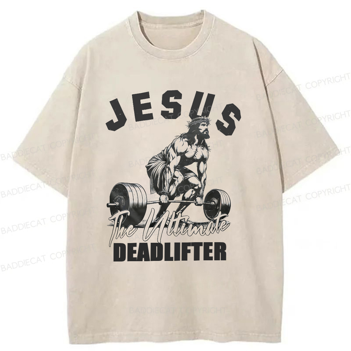 Baddiecat The Ultimate Deadlifter Washed T-shirt