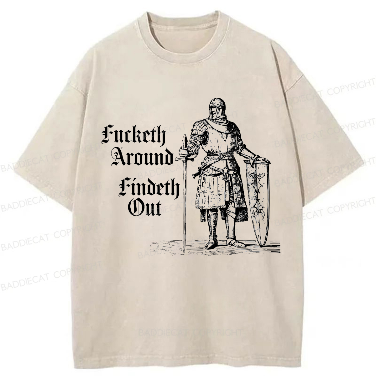 Baddiecat Fucketh Around Washed T-Shirt