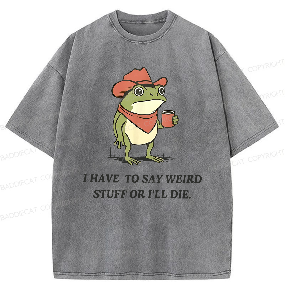 Baddiecat I Have To Say Weird Stuff Or I'll Die Washed T-shirt