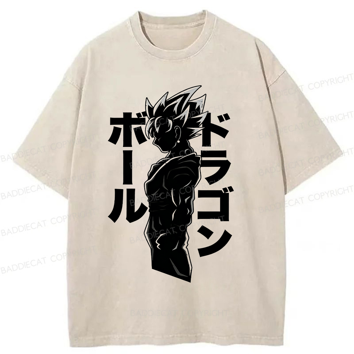 Baddiecat Dragon Ball Z Goku Washed T-shirt