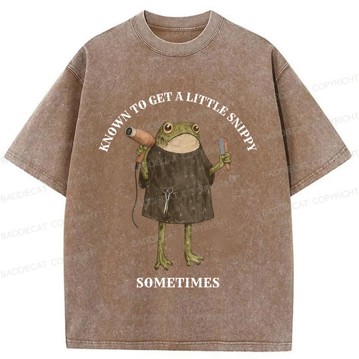 Baddiecat Funny Hair Stylist Washed T-shirt