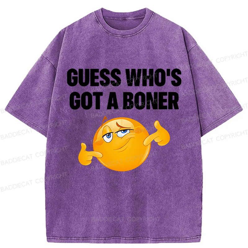 Baddiecat Guess Who's Got A Boner Washed T-shirt