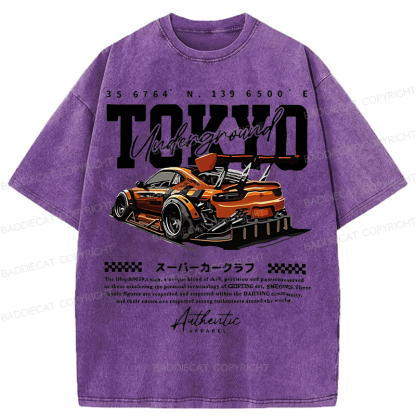 Baddiecat Tokyo Racing Car Washed T-shirt