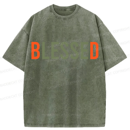 Baddiecat Blessed Washed T-shirt