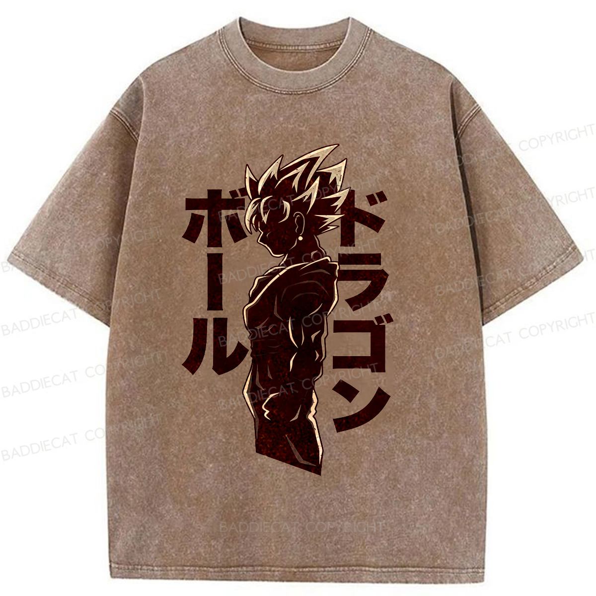 Baddiecat Dragon Ball Z Goku Washed T-shirt