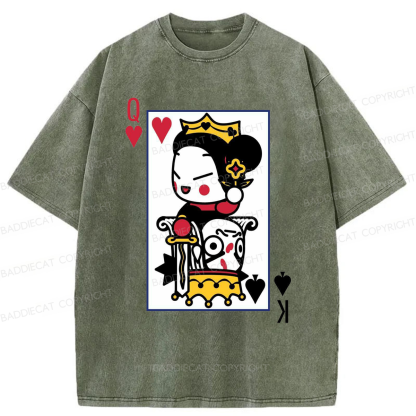 Baddiecat Funny Poker Washed T-shirt