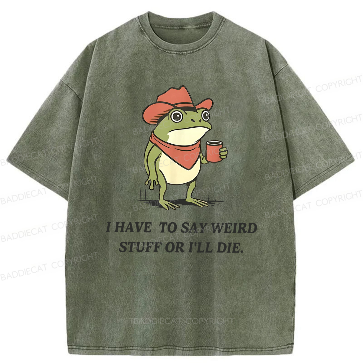 Baddiecat I Have To Say Weird Stuff Or I'll Die Washed T-shirt