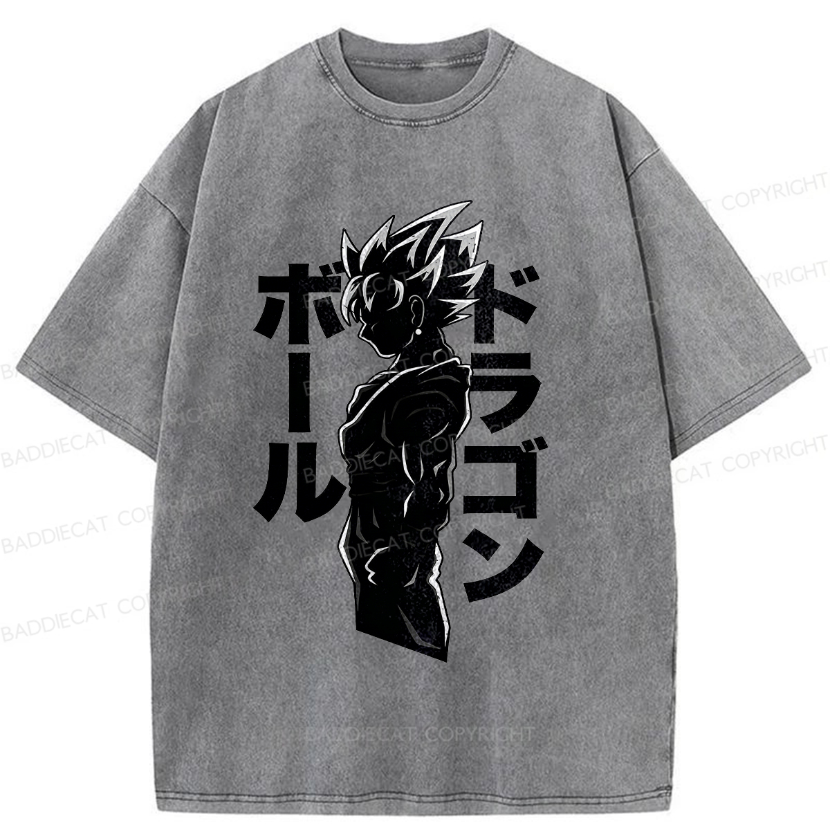 Baddiecat Dragon Ball Z Goku Washed T-shirt