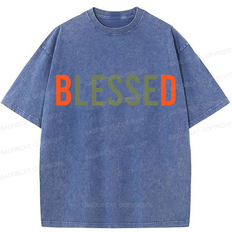 Baddiecat Blessed Washed T-shirt