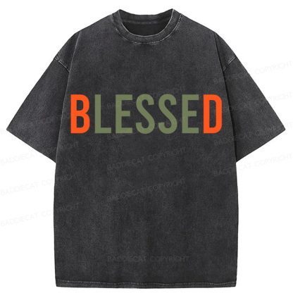 Baddiecat Blessed Washed T-shirt
