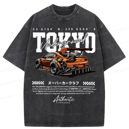 Baddiecat Tokyo Racing Car Washed T-shirt