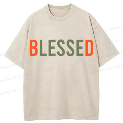 Baddiecat Blessed Washed T-shirt