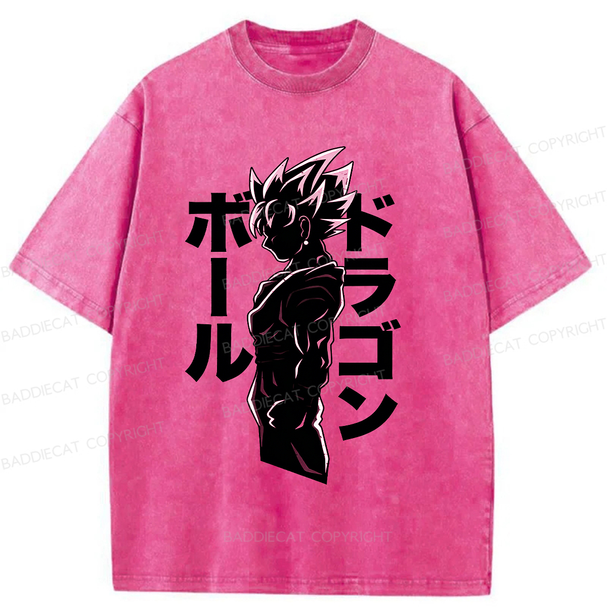 Baddiecat Dragon Ball Z Goku Washed T-shirt