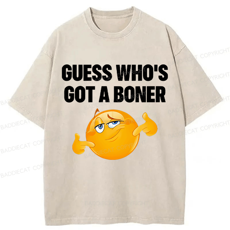 Baddiecat Guess Who's Got A Boner Washed T-shirt