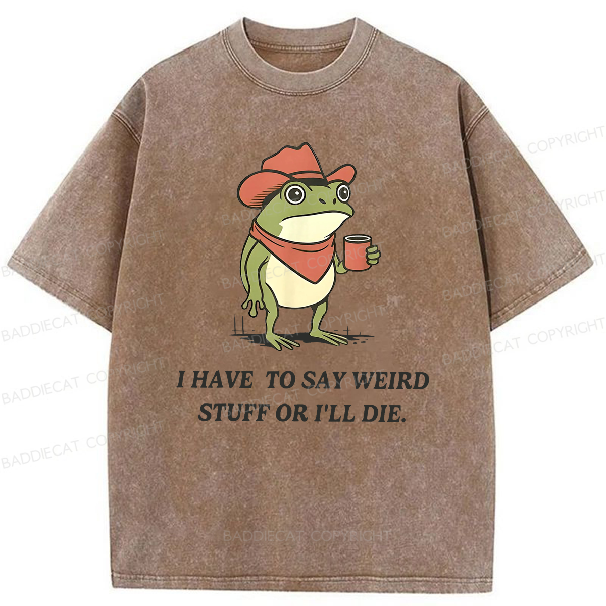 Baddiecat I Have To Say Weird Stuff Or I'll Die Washed T-shirt