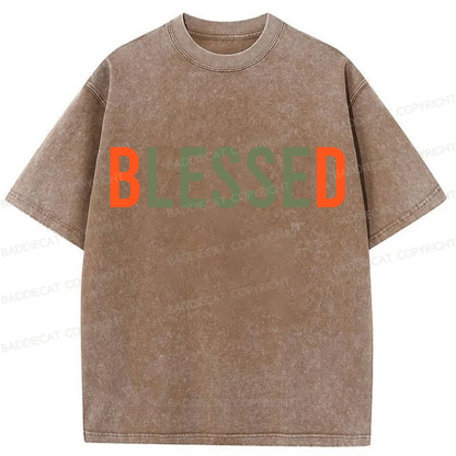 Baddiecat Blessed Washed T-shirt