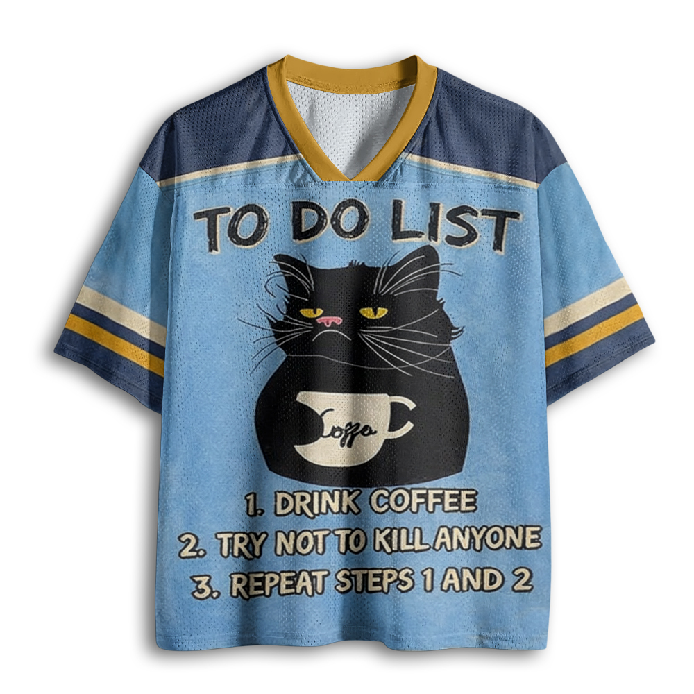 Baddiecat To Do List Cat Mesh Jersey