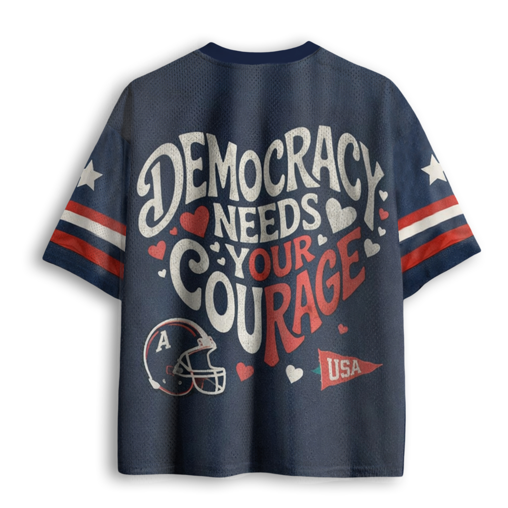 Baddiecat Democracy Needs Your Courage Mesh Jersey