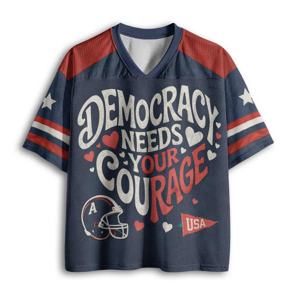 Baddiecat Democracy Needs Your Courage Mesh Jersey