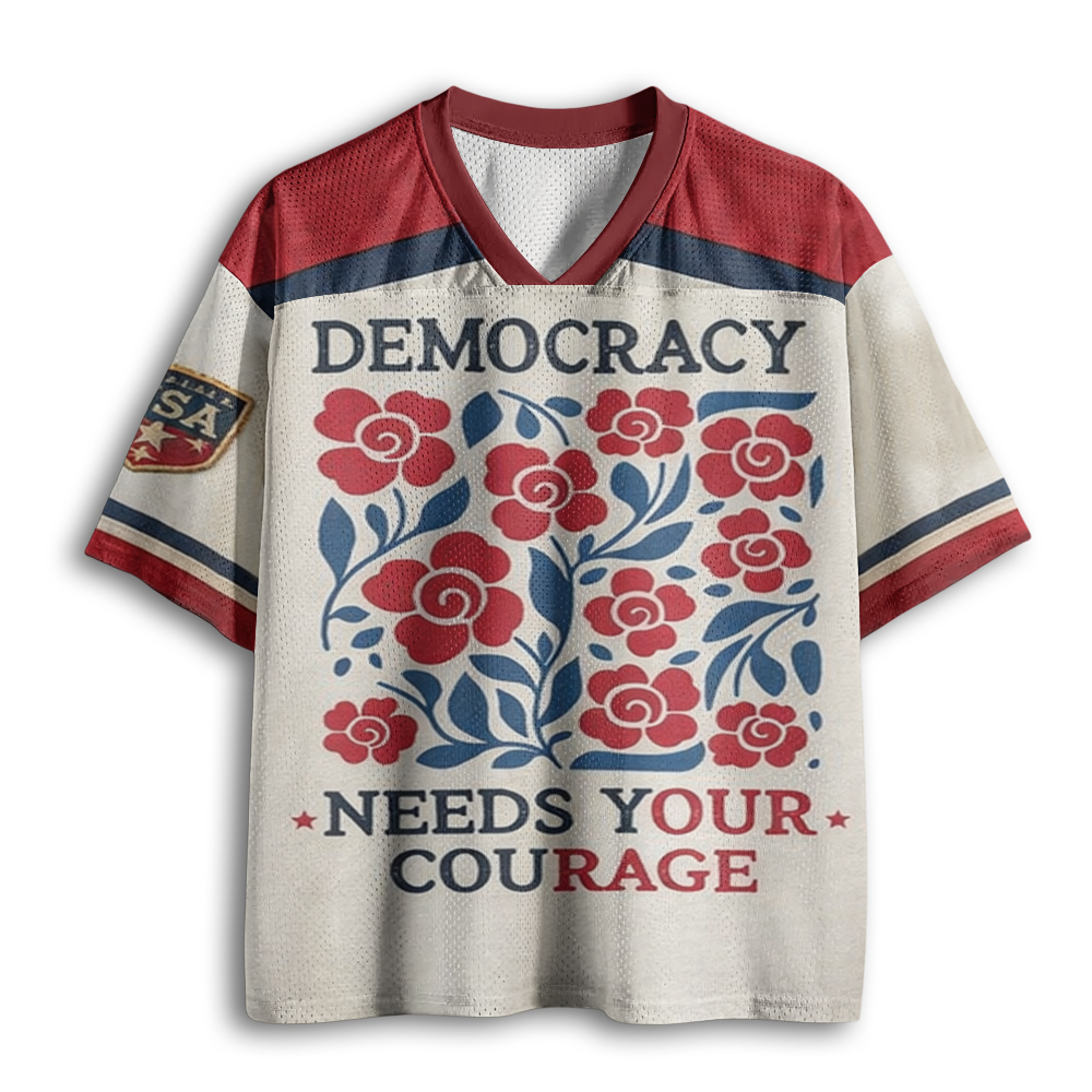 Baddiecat Democracy Needs Your Courage Mesh Jersey
