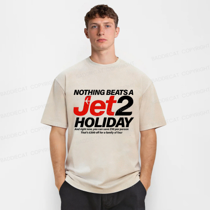 Baddiecat Nothing Beats A Jet2 Holiday Washed T-shirt