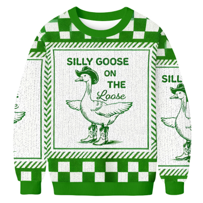Baddiecat Silly Goose On The Loose Toddler Christmas Ugly Sweatshirt