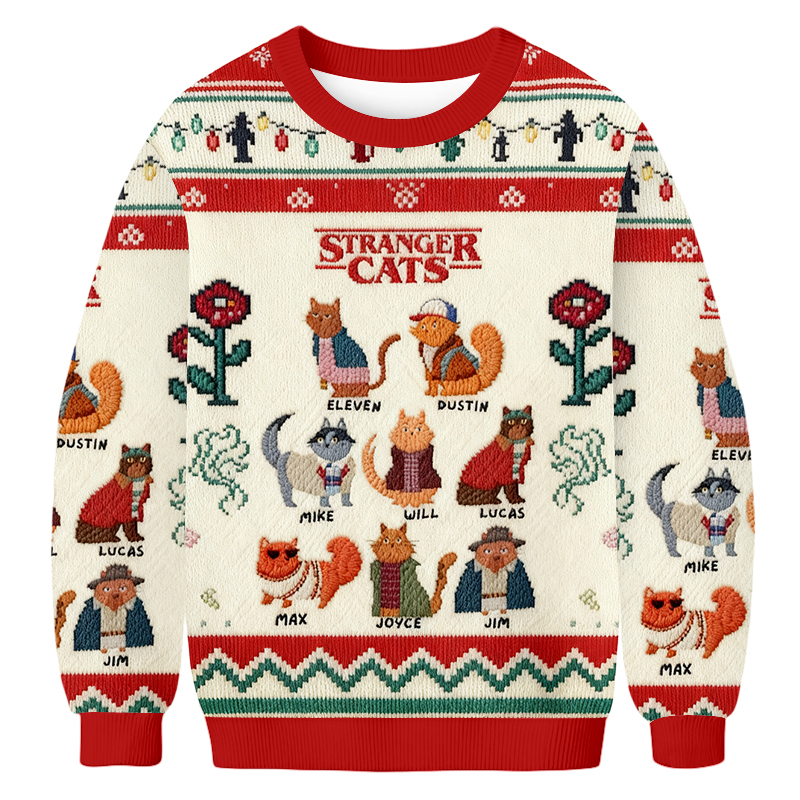 Baddiecat Stranger Things Cat Ugly Sweatshirt