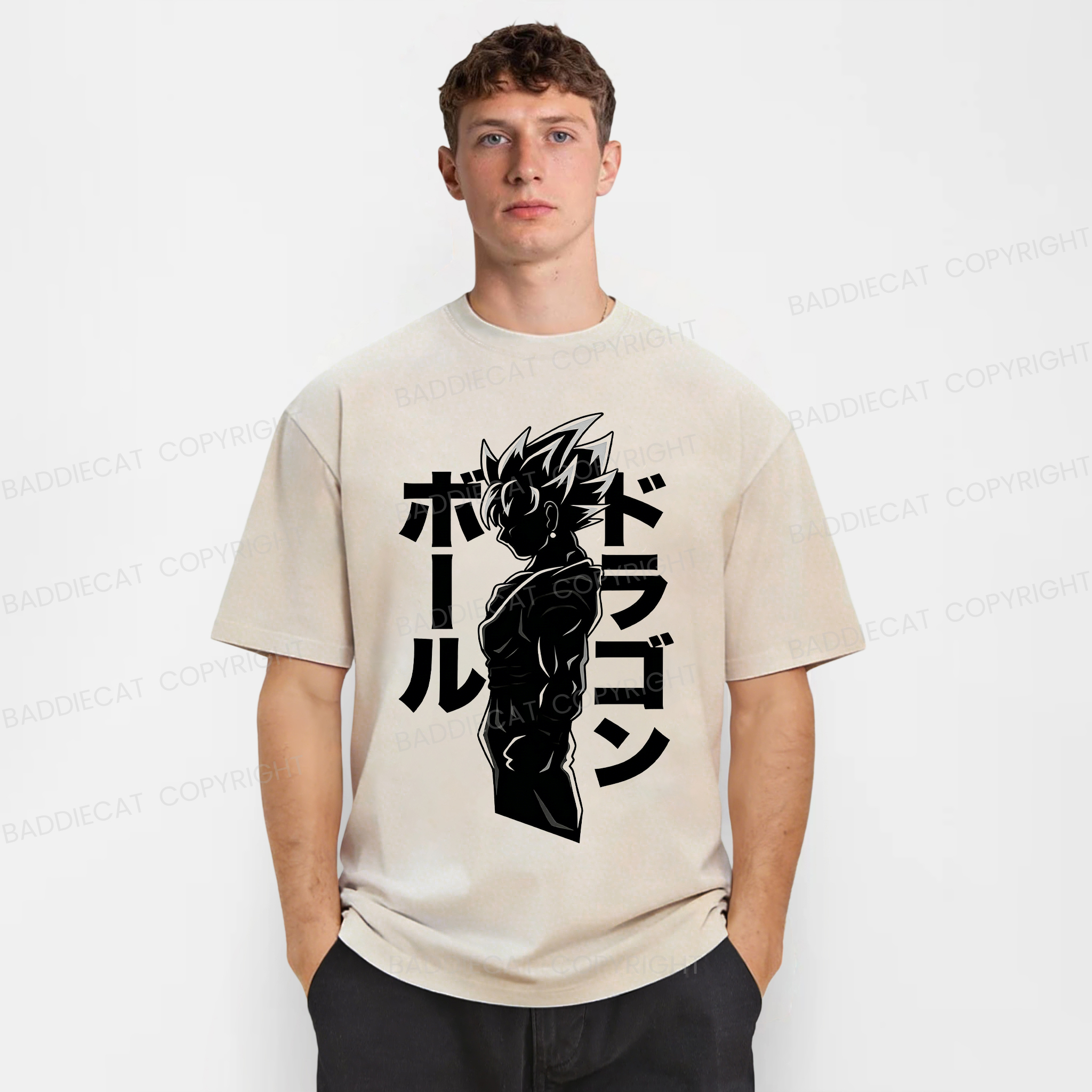 Baddiecat Dragon Ball Z Goku Washed T-shirt