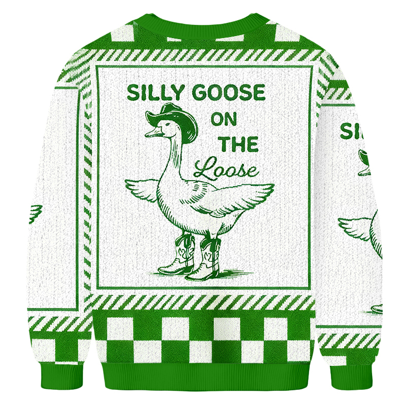 Baddiecat Silly Goose On The Loose Toddler Christmas Ugly Sweatshirt