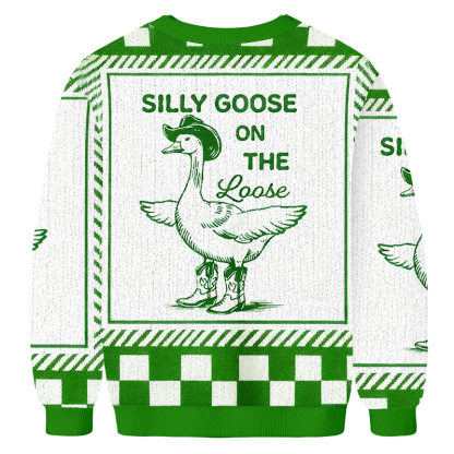 Baddiecat Silly Goose On The Loose Toddler Christmas Ugly Sweatshirt