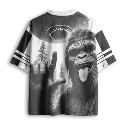 Baddiecat Bigfoot UFO Rock On Selfie Mesh Jersey
