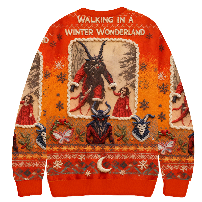 Baddiecat Walking In A Winter Wonderland Christmas Ugly Sweatshirt