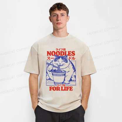 Baddiecat Cats And Ramen Washed T-shirt