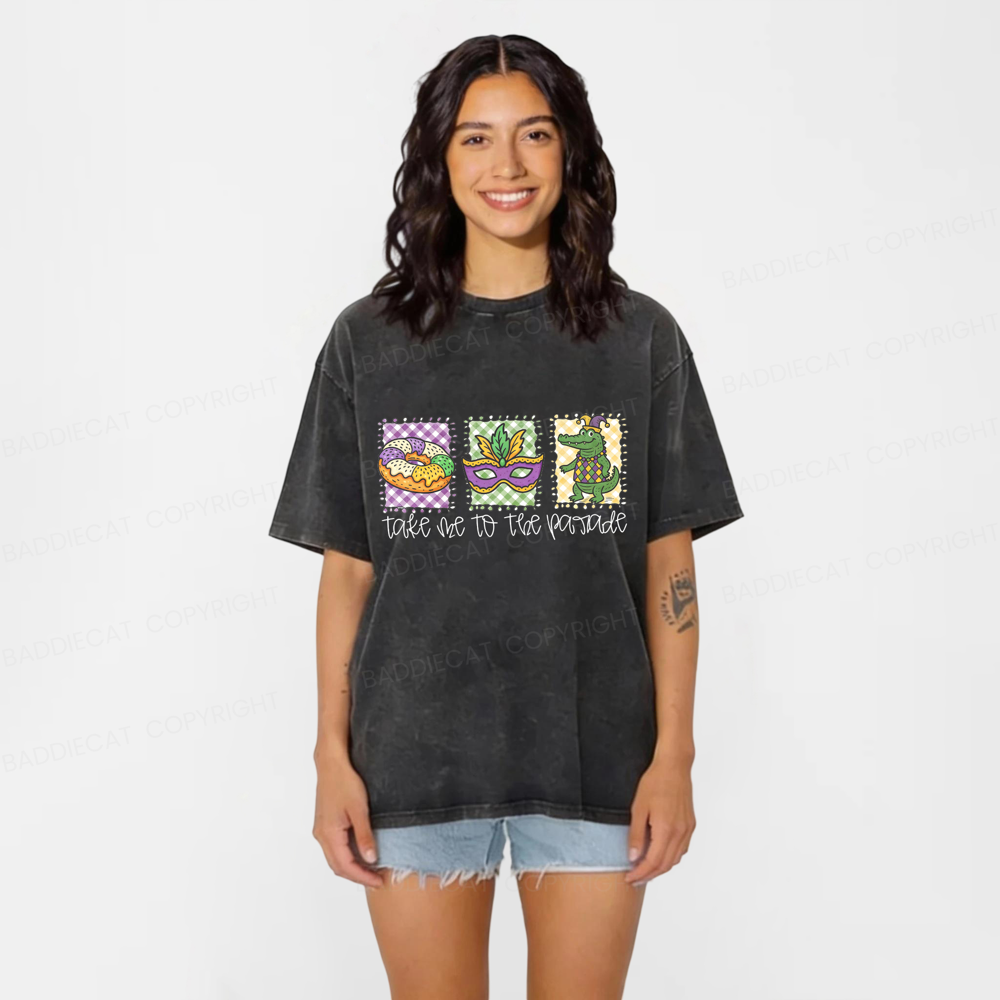 Baddiecat Take Me To The Parade Washed T-Shirt