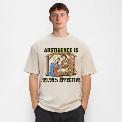 Baddiecat Jesus Abstinence Is 99.99% Effective Washed T-shirt