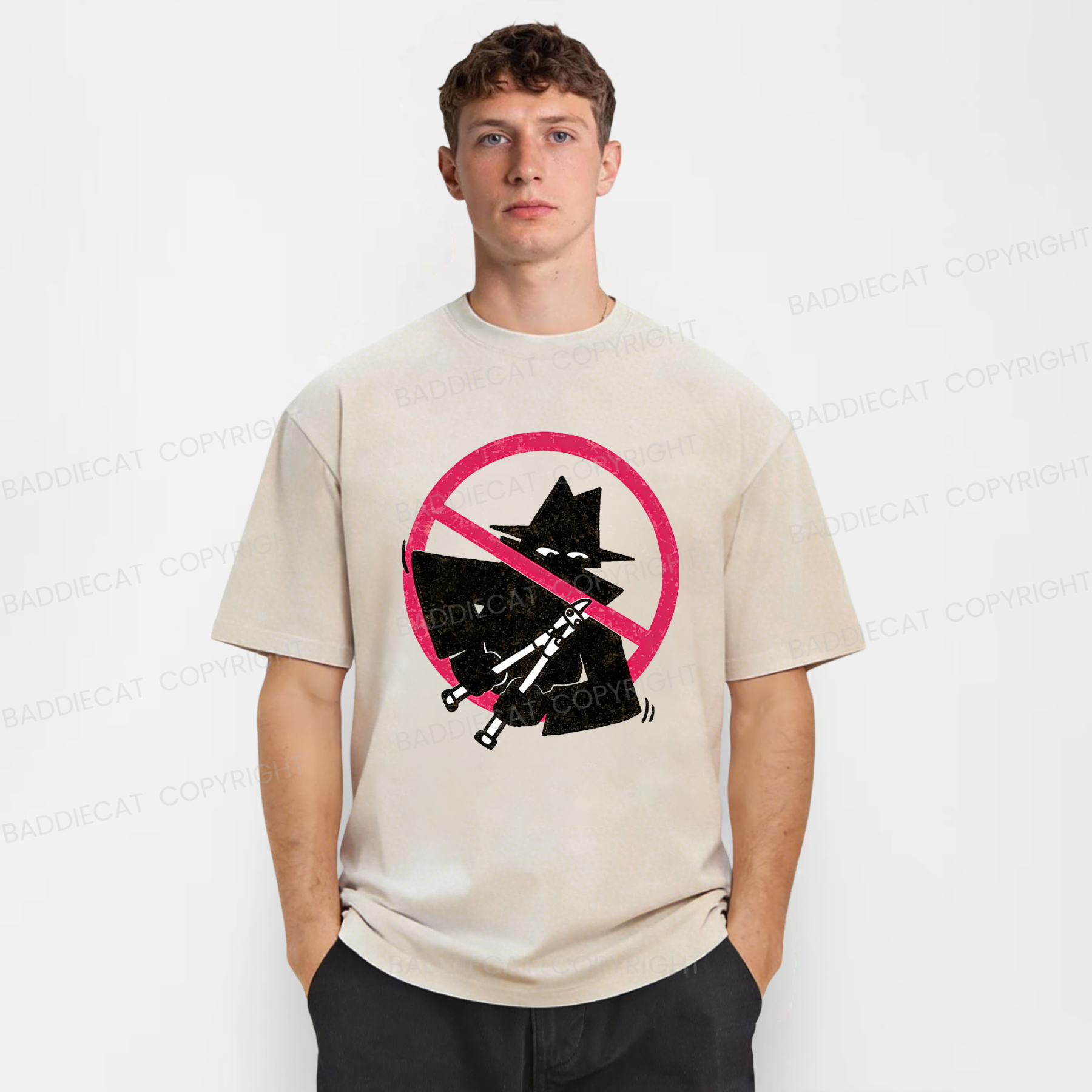 Baddiecat Intruder Washed T-shirt