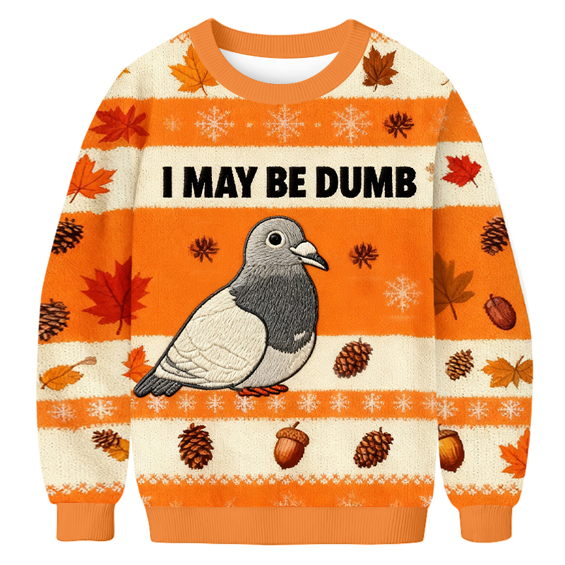Baddiecat I MAY BE DUMB Christmas Ugly Sweatshirt