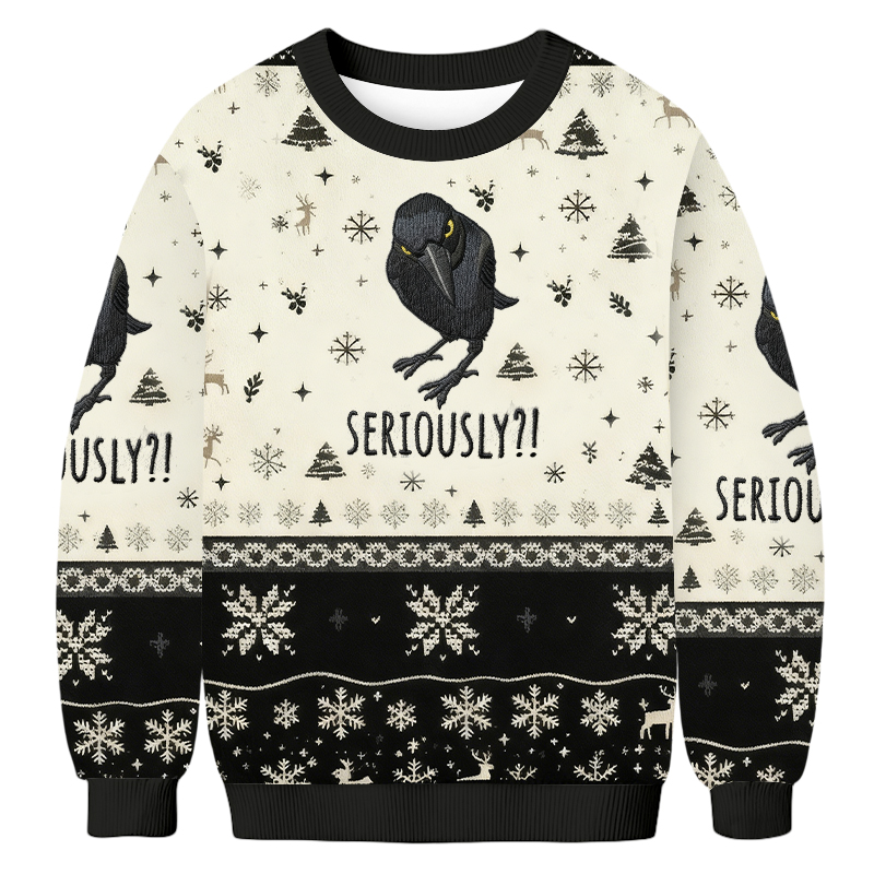 Baddiecat Seriously Christmas Ugly Sweatshirt