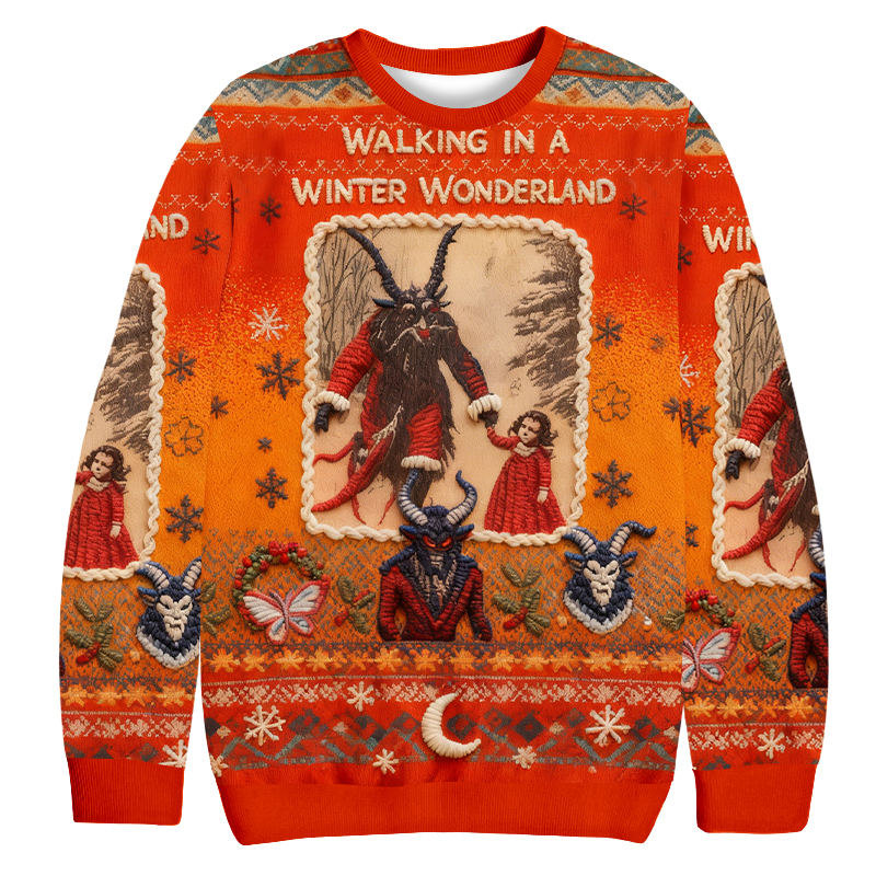 Baddiecat Walking In A Winter Wonderland Christmas Ugly Sweatshirt