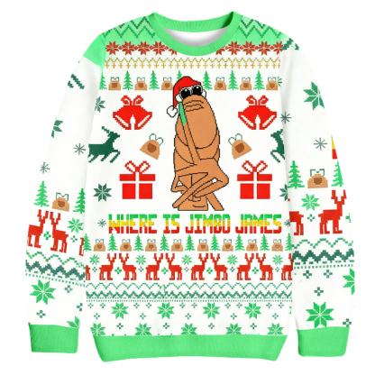 Baddiecat Where Is Jimbo James Christmas Ugly Sweatshirt