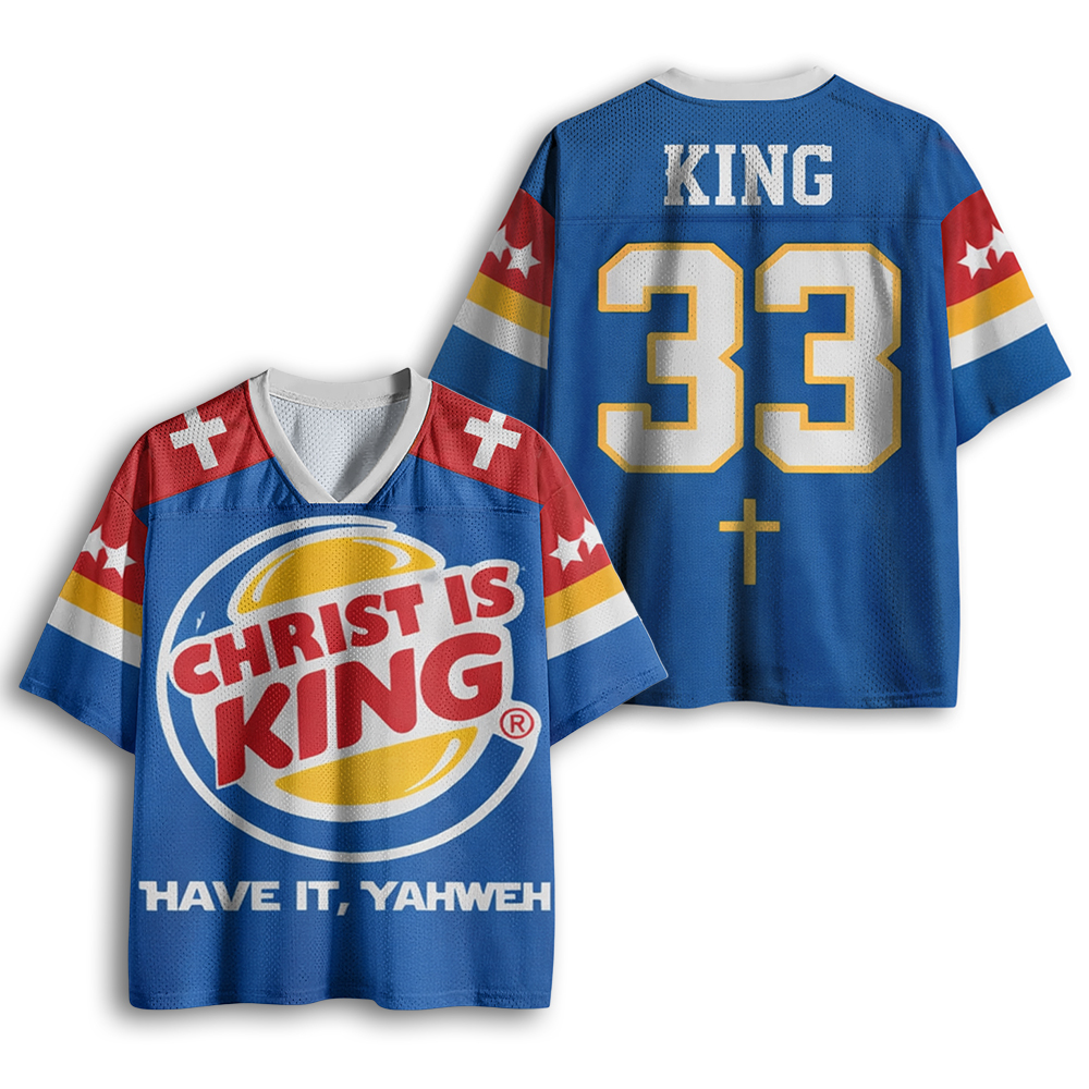 Baddiecat Christ Is King Funny Christian Mesh Jersey