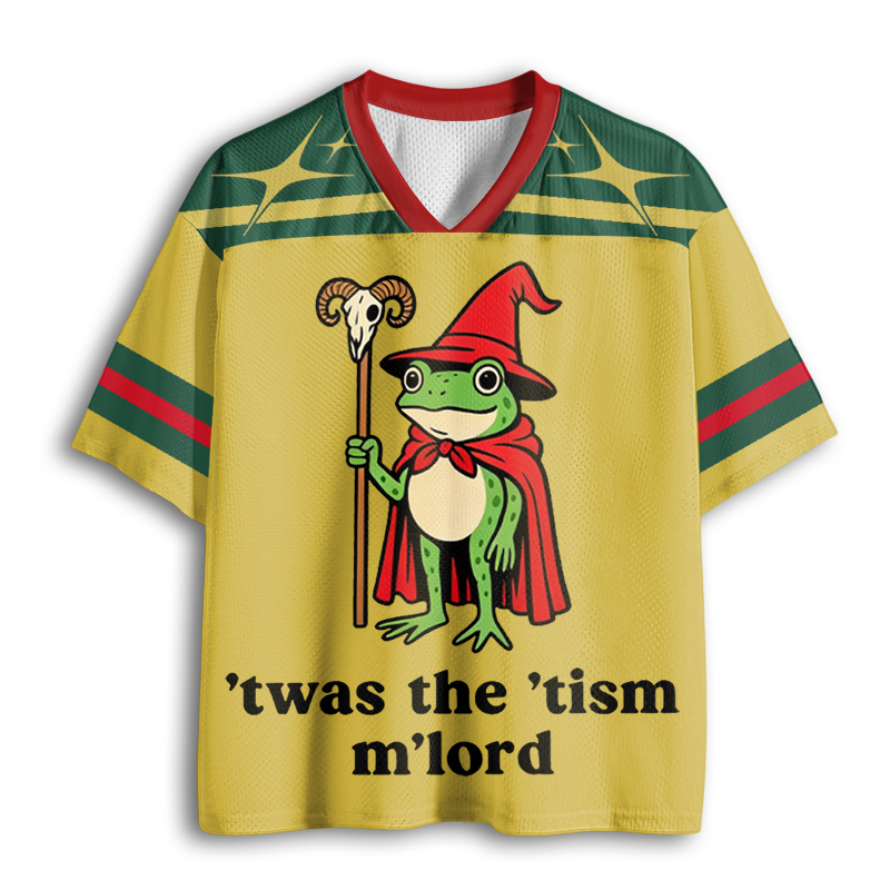 Baddiecat Funny Autism Magic Wizard Frog Mesh Jersey