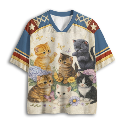Baddiecat Kittens Floral Mesh Jersey