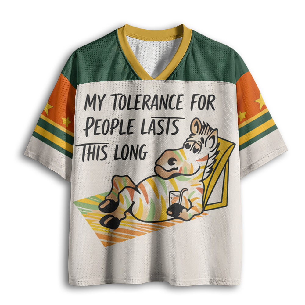 Baddiecat My Tolerance For People Lasts This Long Mesh Jersey