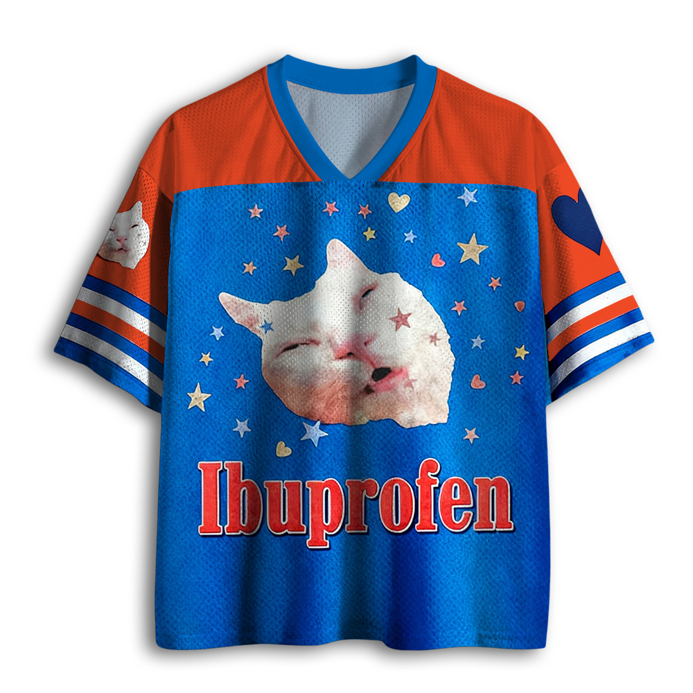 Baddiecat I Need Ibuprofen Funny Cat Mesh Jersey